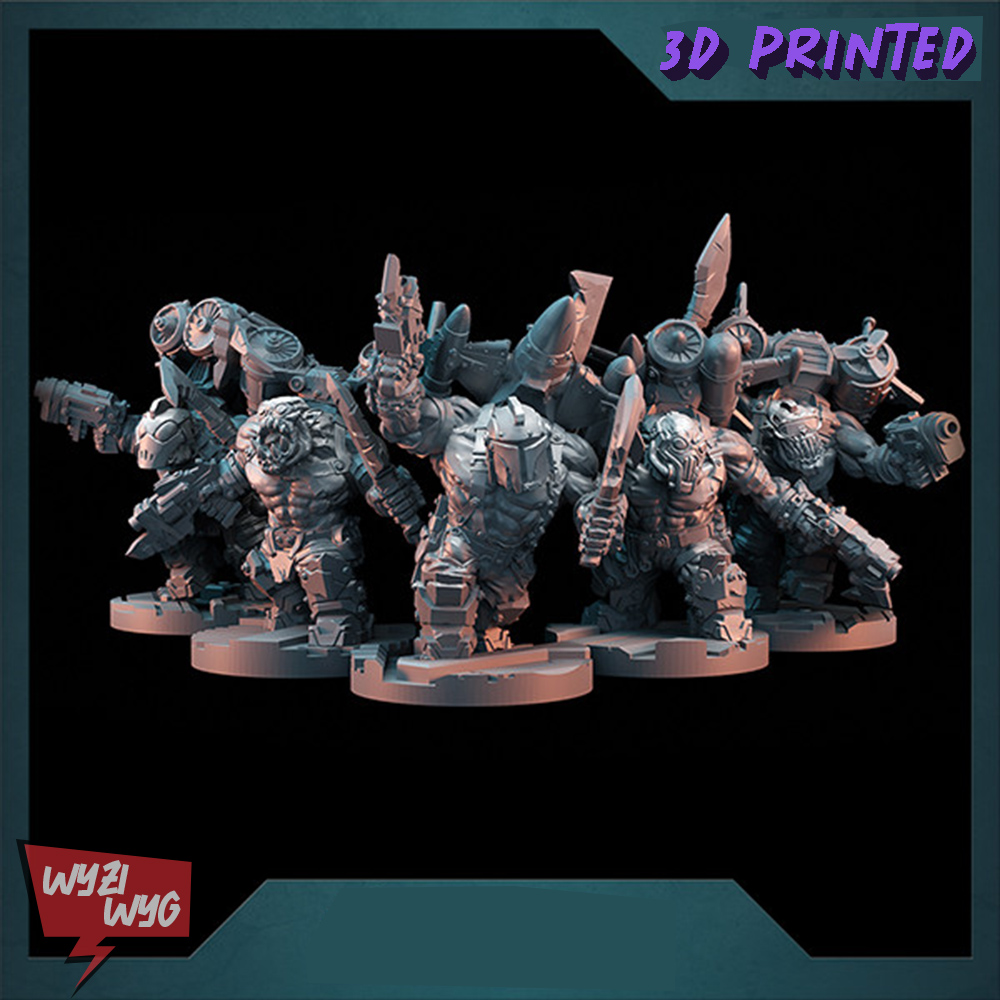 3D Printing Action Figure - Rocket Orcs Armour Miniature, Green Skin