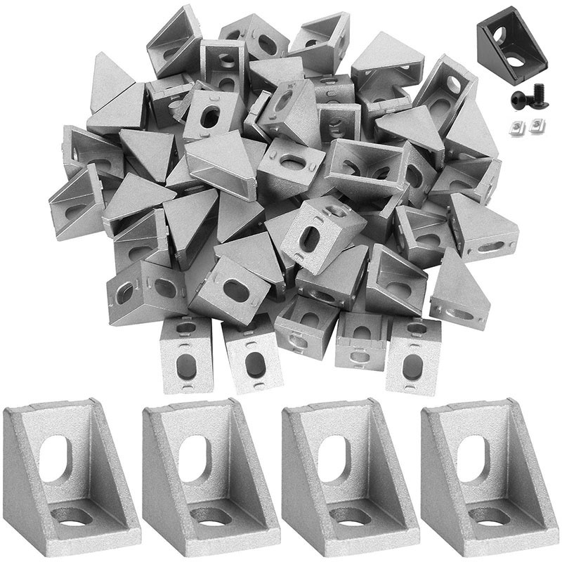 3D Printer Enclosure Frame - 2020 Silver/Black Aluminum Profile Connector Set
