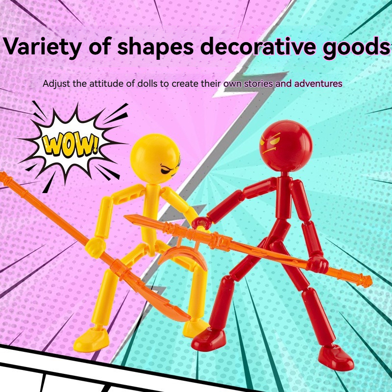3D Printing Action Figure - 3D Printed Stickman Action Figure with