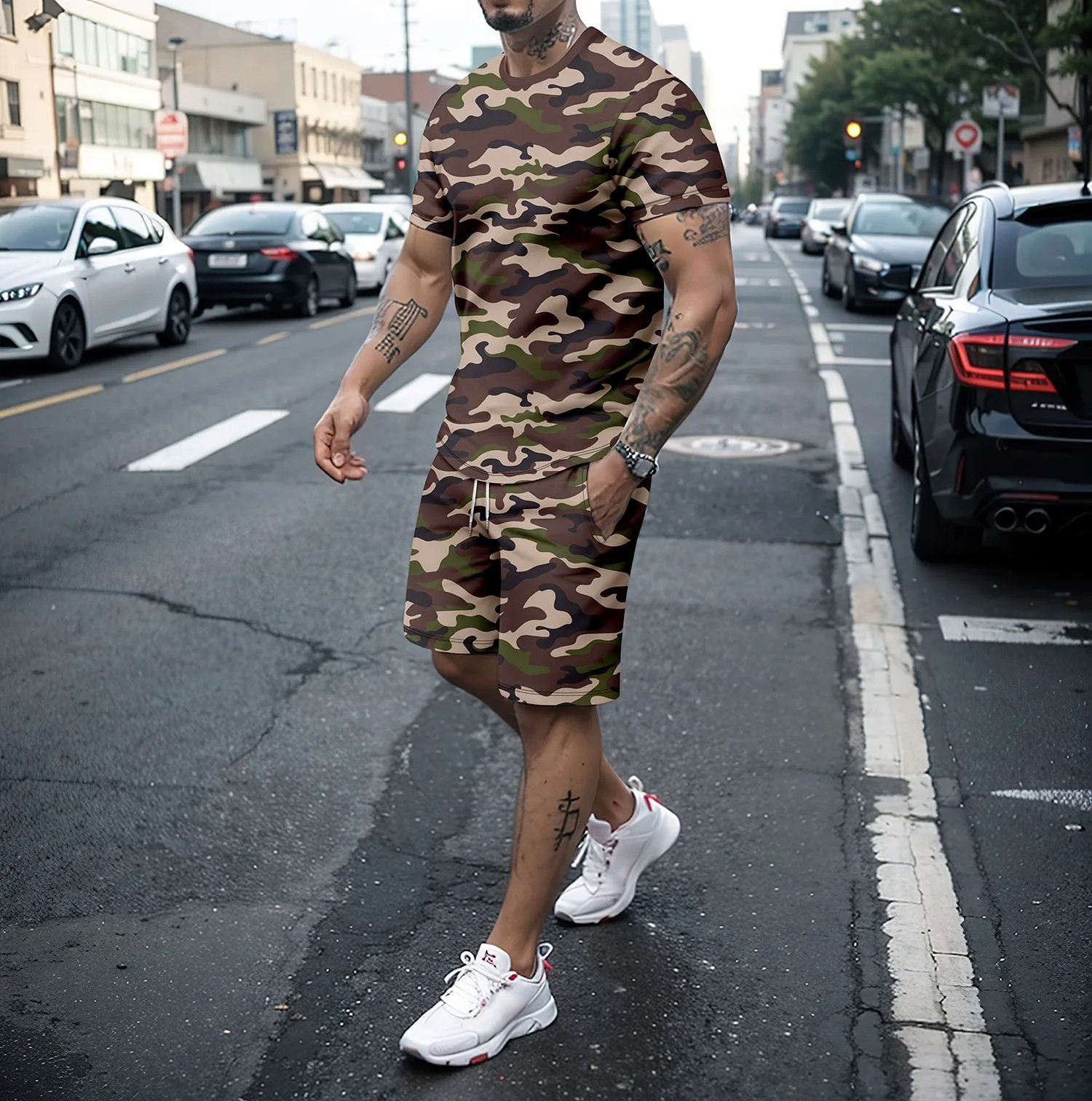 3D Printing Jersey - Camouflage Outdoor Tracksuits 3D Print Men's