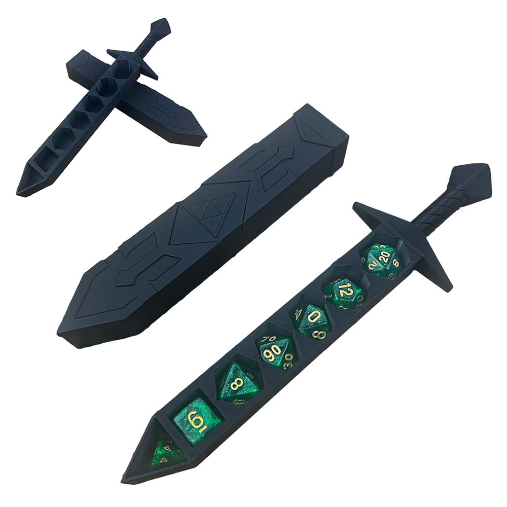 3D Printing Case - 3D Printed Sword Dice Case DnD