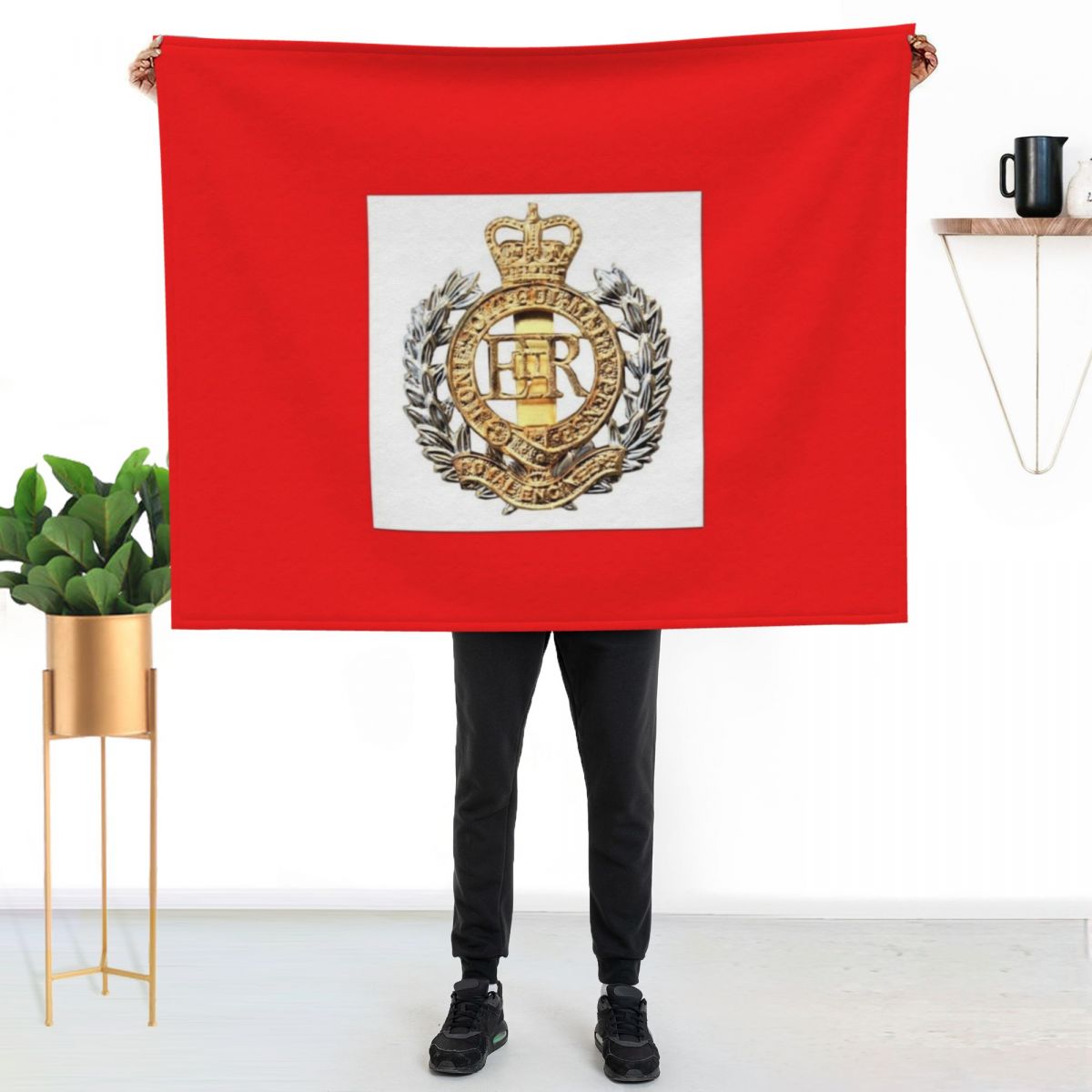 3D Printing Engineer - Royal Engineers Cap Badge Throw Blanket