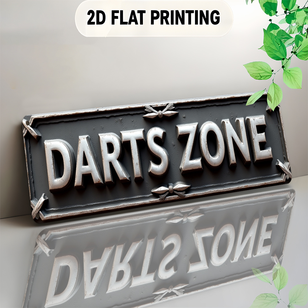3D Printing Industrial - Tin Sign DARTS ZONE 2D Flat