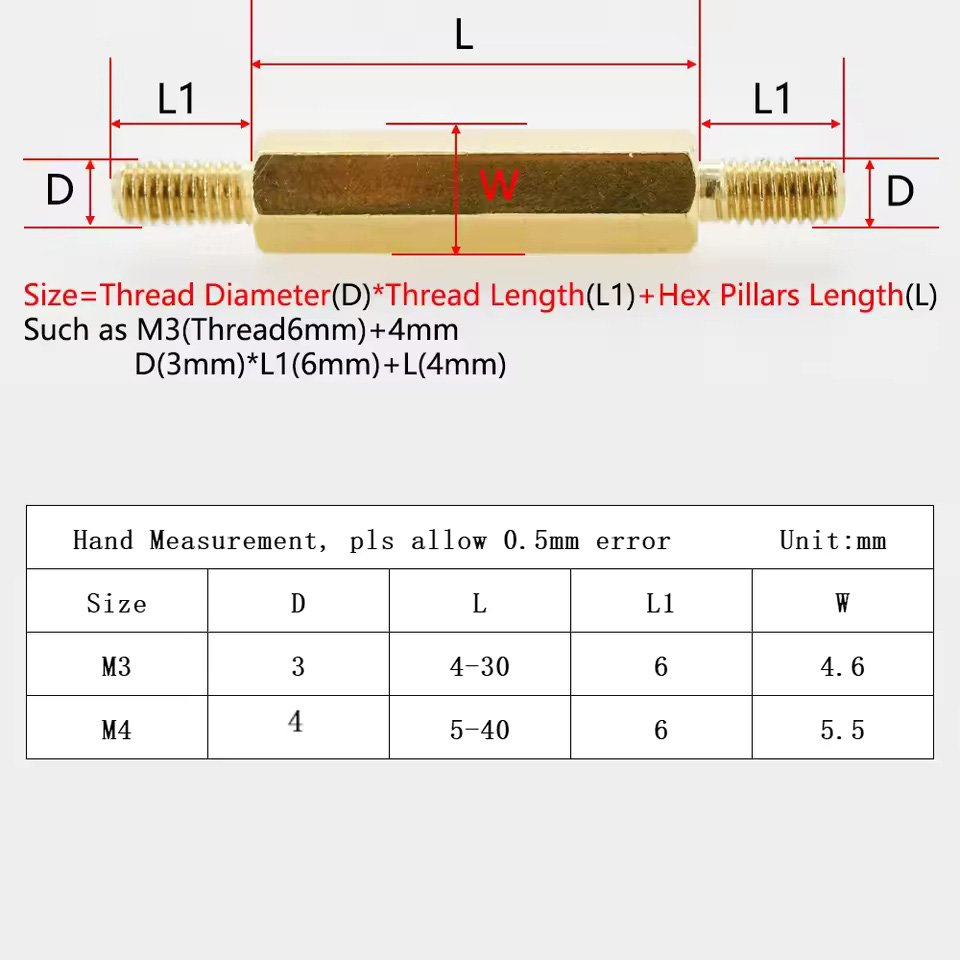 Hex Brass Standoff Spacer M3 M - 3D Printer Enclosure Frame 评论和价格