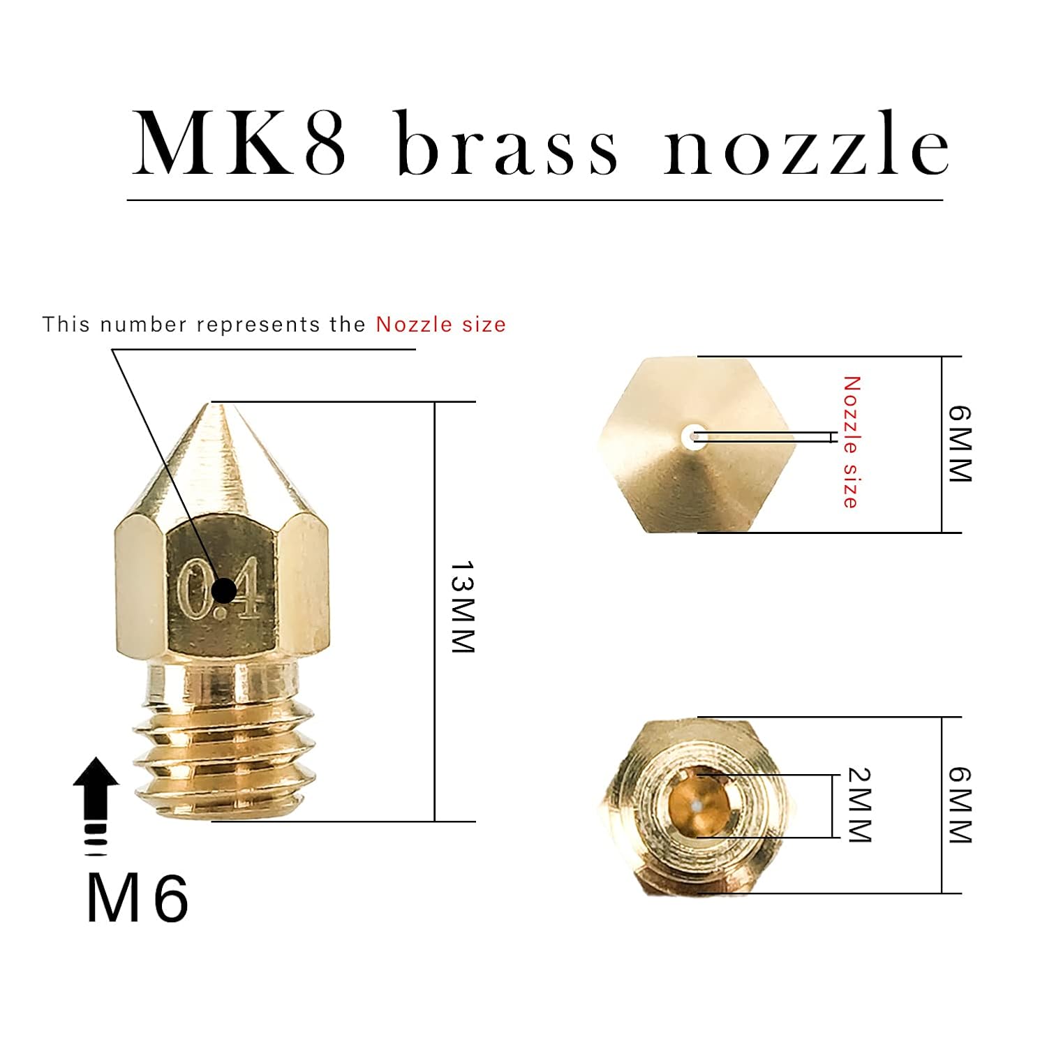 CREALITY 20 Pcs MK8 Brass Nozz - 3D Printer Extruder 评论和价格
