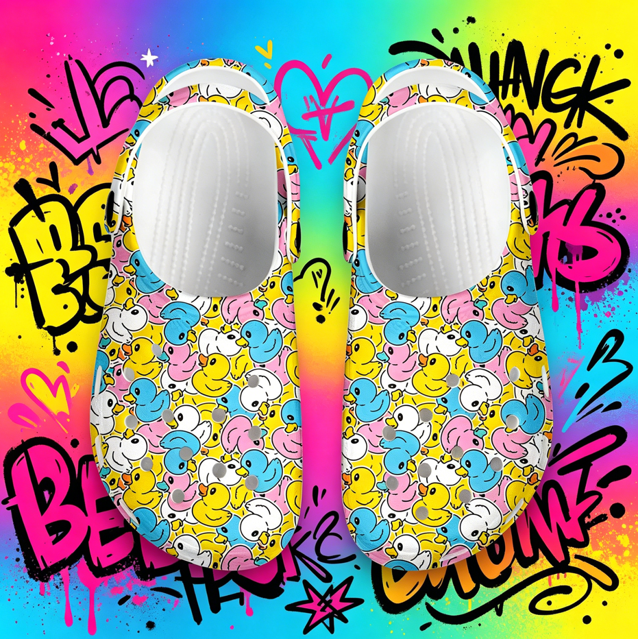 Cartoon Duck 3D Print Clogs Un - 3D Printing Outsole 评论和价格