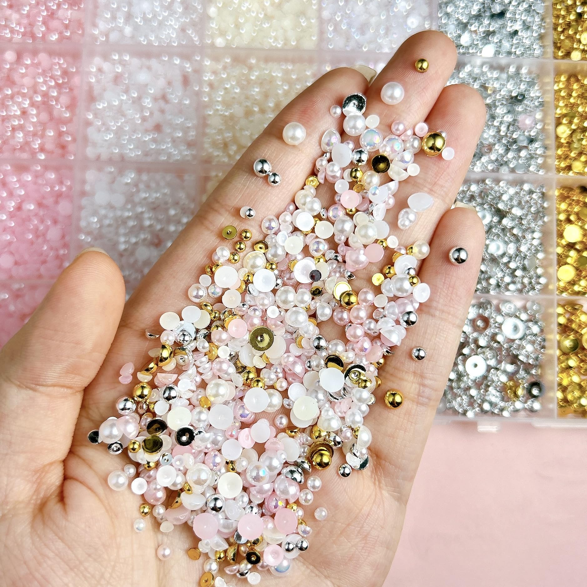 1Box 3800pcs 3D Flatback Pearl - 3D Printing Jewelry 评论和价格
