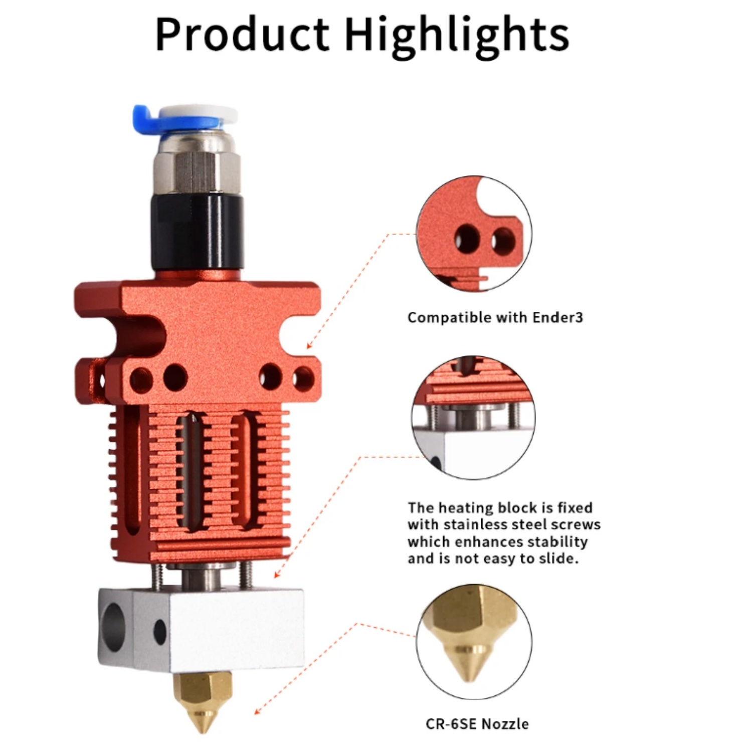 Creality CR-6 SE Hotend Kit, A - 3D Printer Extruder 评论和价格