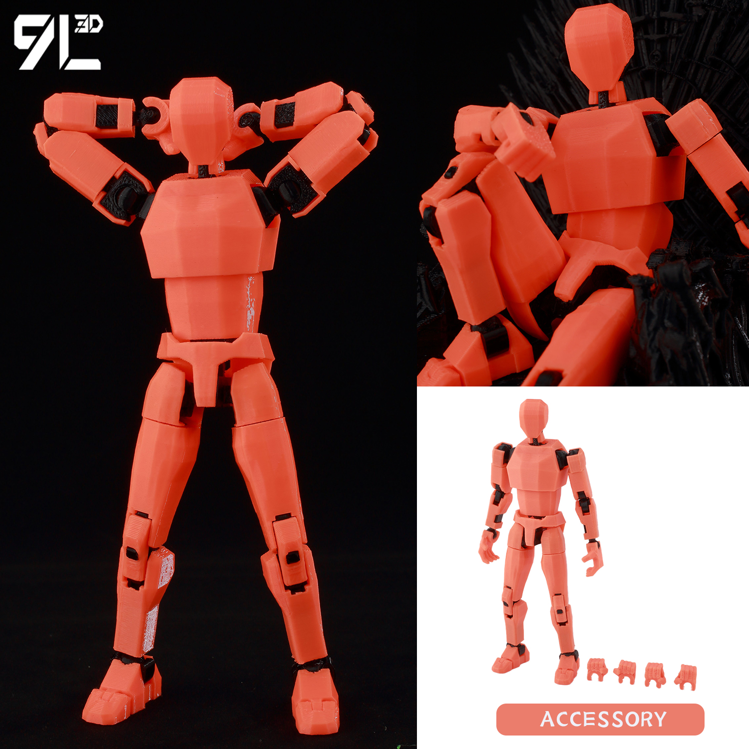 9L 3D Printed Articulated Dumm - 3D Printing Action Figure 评论和价格