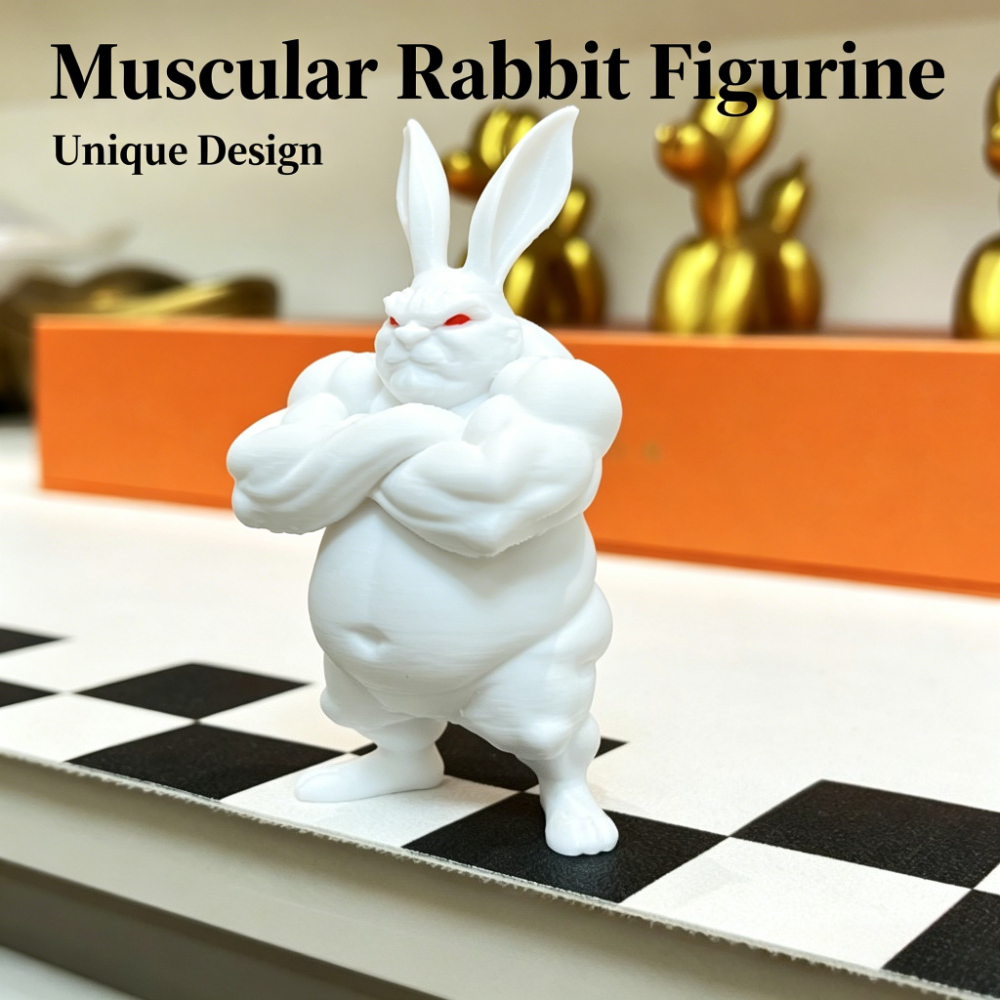 Muscular Rabbit 3D Print Figur - 3D Printing Rabbit 评论和价格