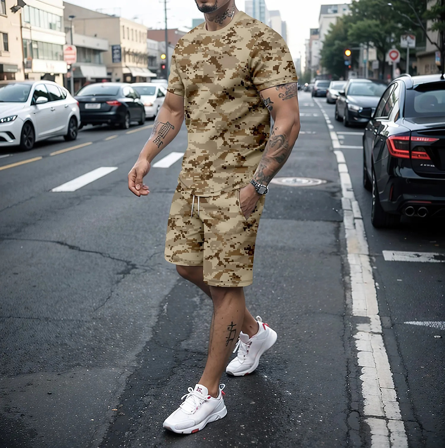 Camouflage Outdoor Tracksuits  - 3D Printing Jersey 评论和价格