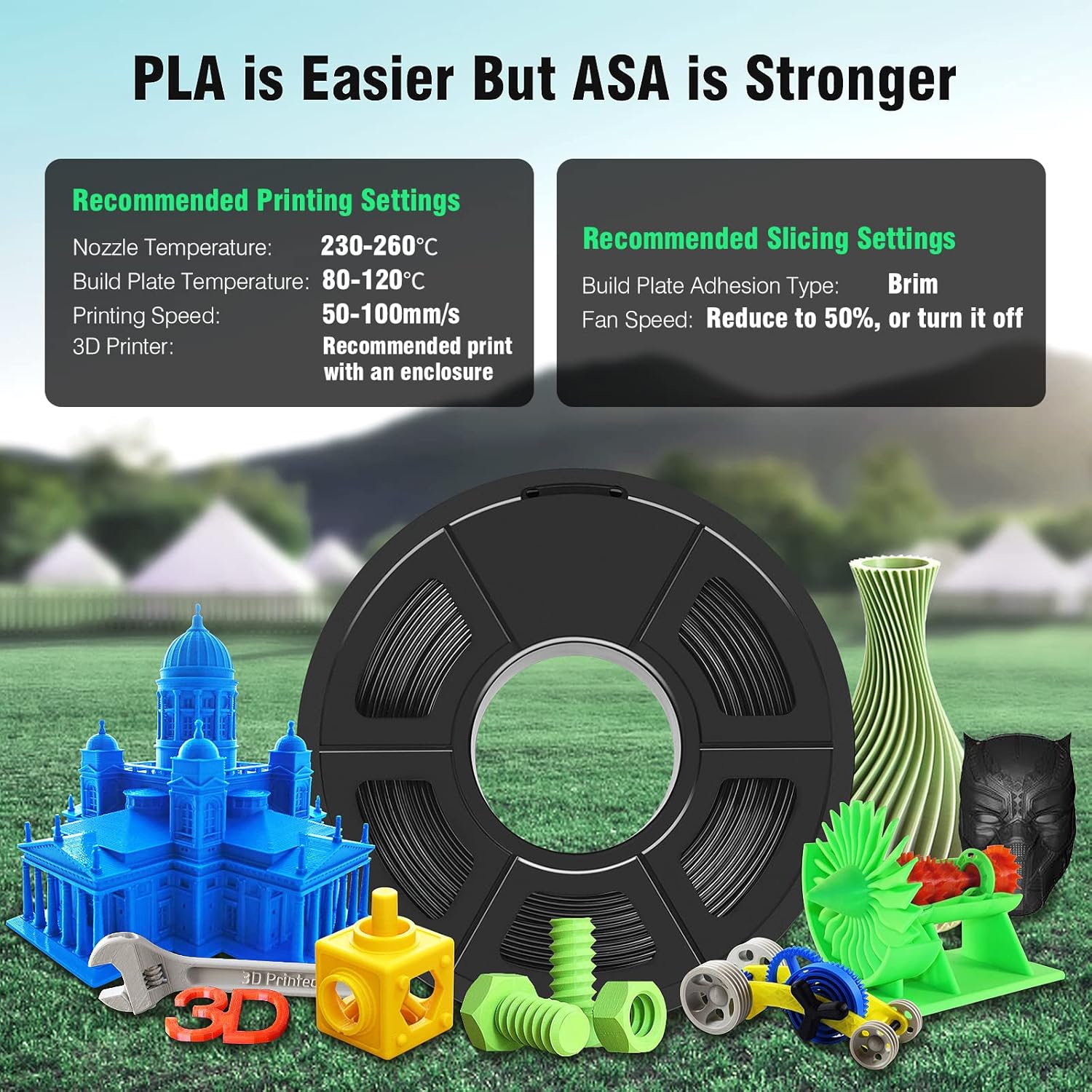 SUNLU 1KG ASA Filament 1.75mm  - Asa Filament Outdoor 评论和价格