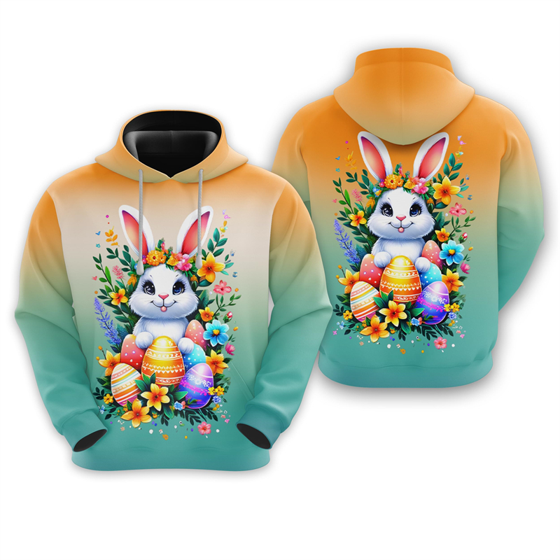 Easter Rabbit 3D Print Hoodies - 3D Printing Rabbit 评论和价格