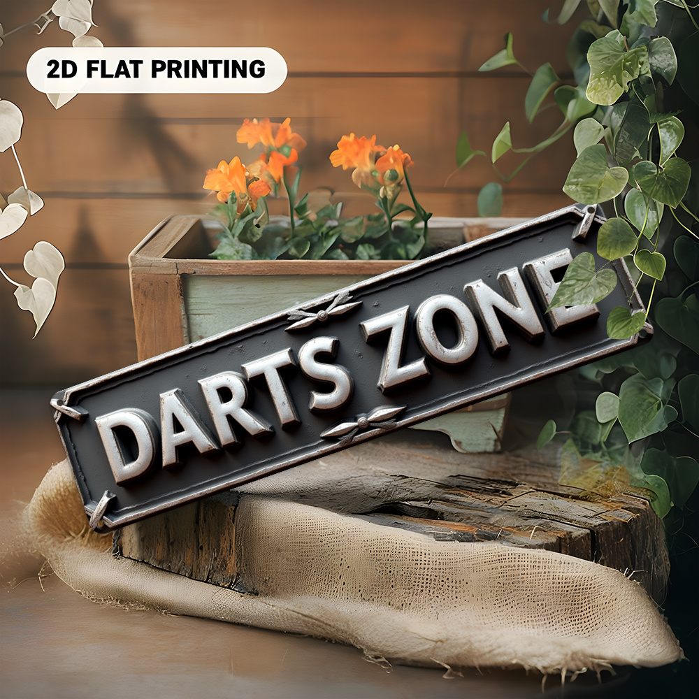 Tin Sign DARTS ZONE 2D Flat Pr - 3D Printing Industrial 评论和价格