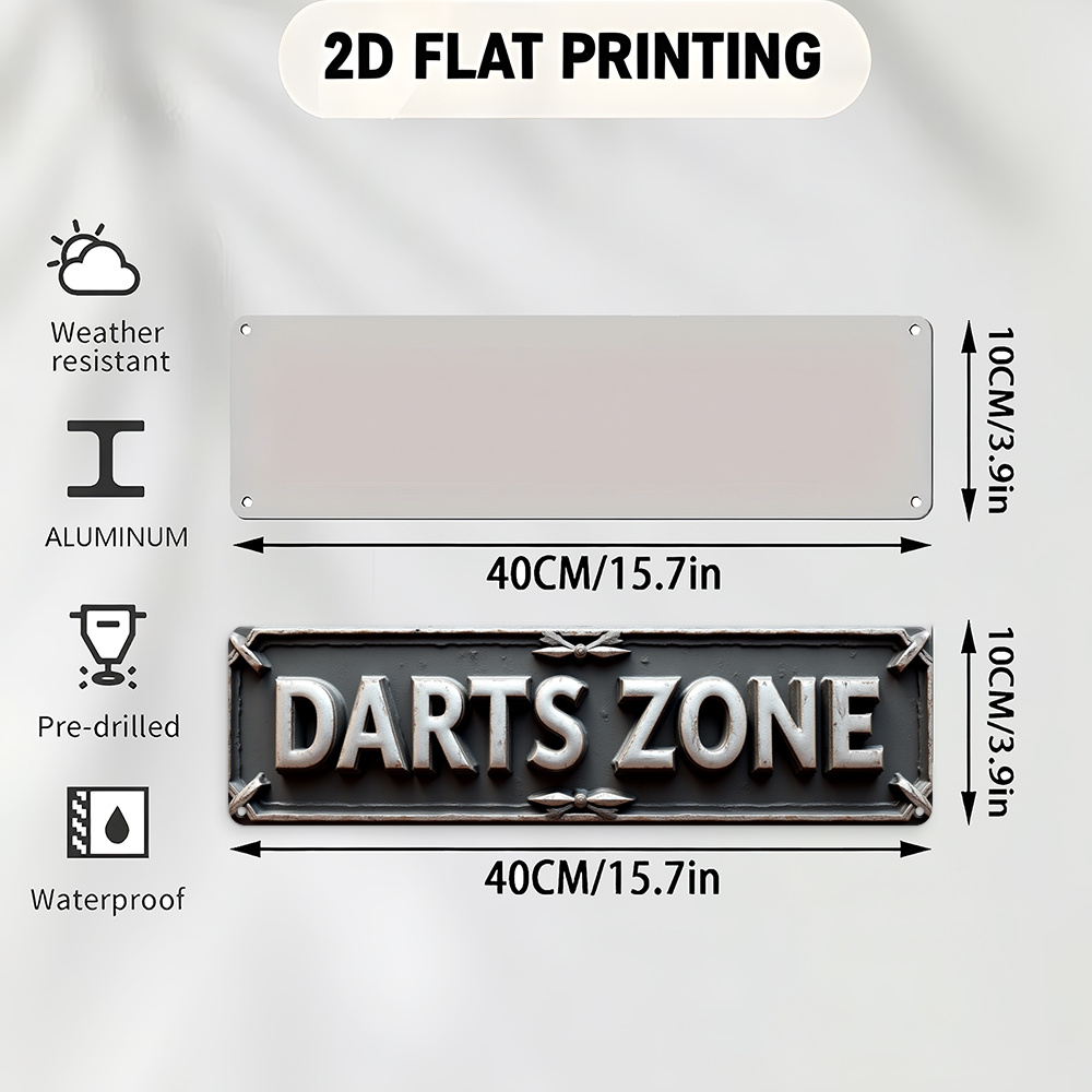 Tin Sign DARTS ZONE 2D Flat Pr - 3D Printing Industrial 评论和价格