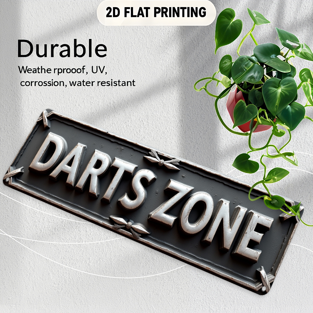 Tin Sign DARTS ZONE 2D Flat Pr - 3D Printing Industrial 评论和价格