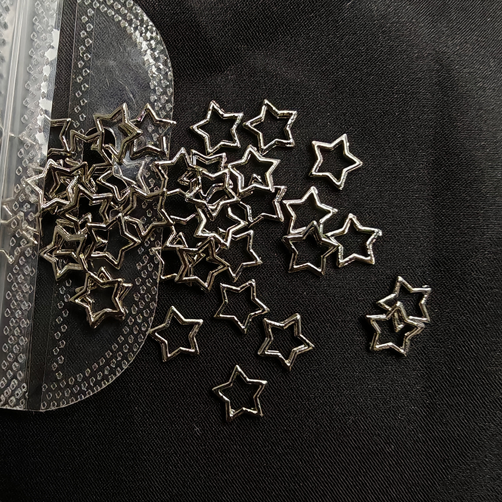 20pcs Silver Stars Nail Charms - 3D Printing Jewelry 评论和价格