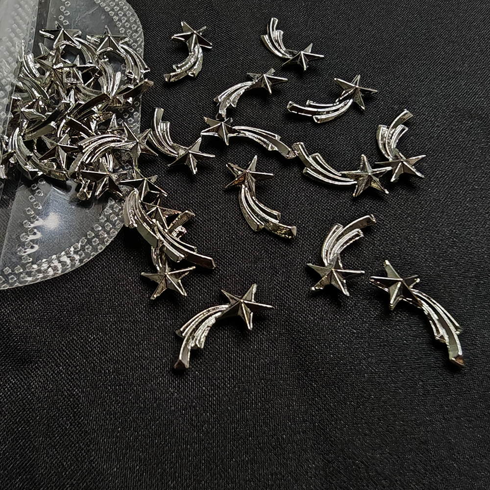 20pcs Silver Stars Nail Charms - 3D Printing Jewelry 评论和价格